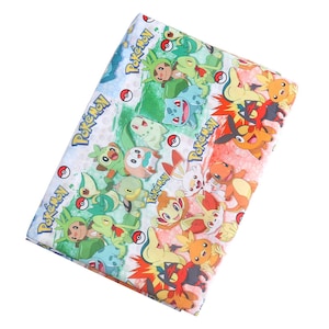 Cute Japanese Fabric, Pikachu Fabric, Polyester and Cotton fabric, 70% cotton, Monster Fabric ,Sewing by the 1/2 yard