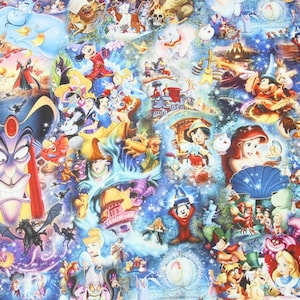 ディズニー コットン生地 44インチ幅 漫画キャラクター ミッキー ミニーマウス生地 ディズニーアニメ漫画コットン生地 0.5ヤード単位