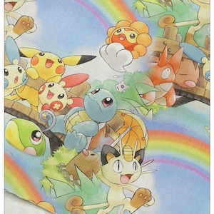 Niedlicher japanischer Stoff, Pikachu Stoff, Korea Anime Stoff, 100 % Baumwolle Stoff, Cartoon Stoff, Monster Stoff, Nähen von der 1/2 yard