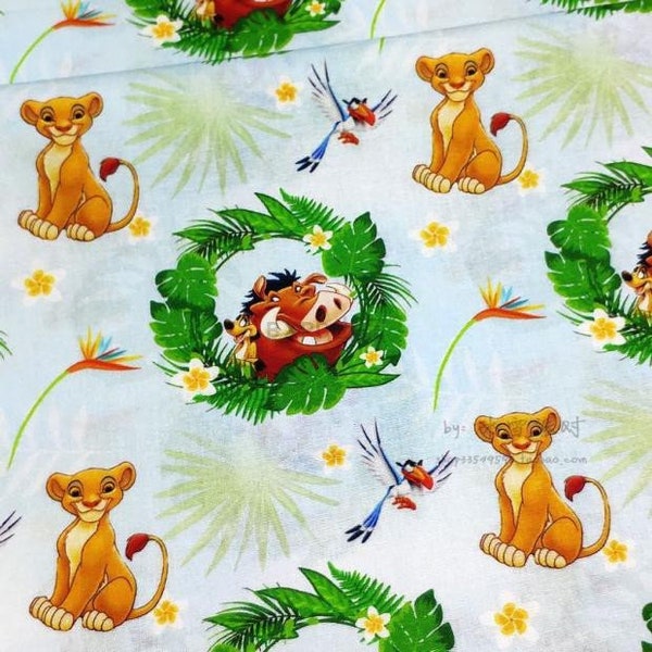 Lion King Fabric Lion Simba Mufasa Cotton Cartoon Fabric 100% Cotton Fabric Animation Fabric Selling By 0.5 yard