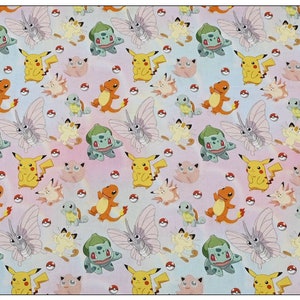 Niedlicher japanischer Stoff, Pikachu Stoff, Korea Anime Stoff, 100 % Baumwolle Stoff, Cartoon Stoff, Monster Stoff, Nähen von der 1/2 yard