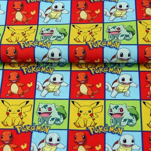 Niedlicher japanischer Stoff, Pikachu Stoff, Korea Anime Stoff, 100 % Baumwolle Stoff, Cartoon Stoff, Monster Stoff, Nähen von der 1/2 yard