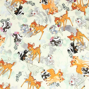 Tkanina Bambi Cartoon Anime Bawełniana Tkanina Na Pół Jardu