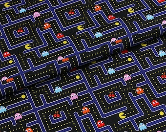 DISCOUNT!!! Classic Game Fabric 80’s Arcade Game Fabric Retro Games Fabric Cotton Fabric Selling By 0.5 yard. 55 Inch Width