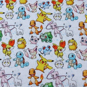 Słodka japońska tkanina, tkanina Pikachu, koreańska tkanina anime, 100% bawełniana tkanina, tkanina z kreskówek, tkanina Monster, szycie na 1/2 jarda