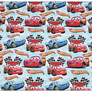 Disney Fabric, Cars Fabric: Cars Fabric Lightning McQueen Fabric Lightning McQueen Fabric 100% cotton fabricSelling By 0.5 Yard
