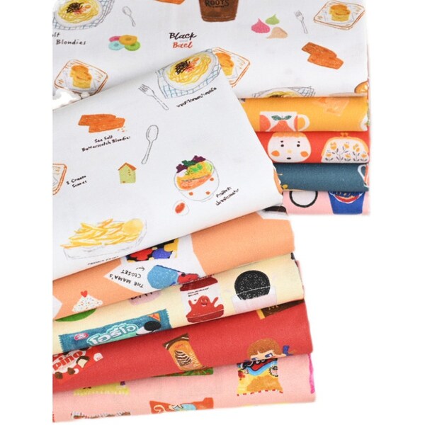 M&M's Fabric Food Fbaric Bubble Tea Fabric Candy Anime Cartoon Cotton Fabric By The Half Yard