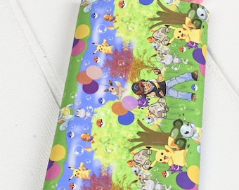Cute Japanese Fabric, Pikachu Fabric, Korea Anime Fabric, 100% Cotton Fabric, Cartoon Fabric, Monster Fabric ,Sewing by the 1/2 yard