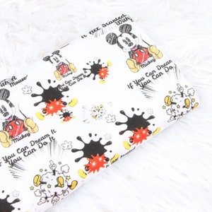 Disney Cotton Fabric 44&quot; Wide Cartoon CharacterMickey Minnie Mouse Fabric Disney Anime Cartoon Cotton Fabric By The Half Yard