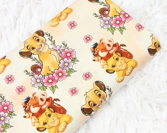 Lion King Fabric Lion Simba Mufasa Cotton Cartoon Fabric 100% Cotton Fabric Animation Fabric Selling By 0.5 yard