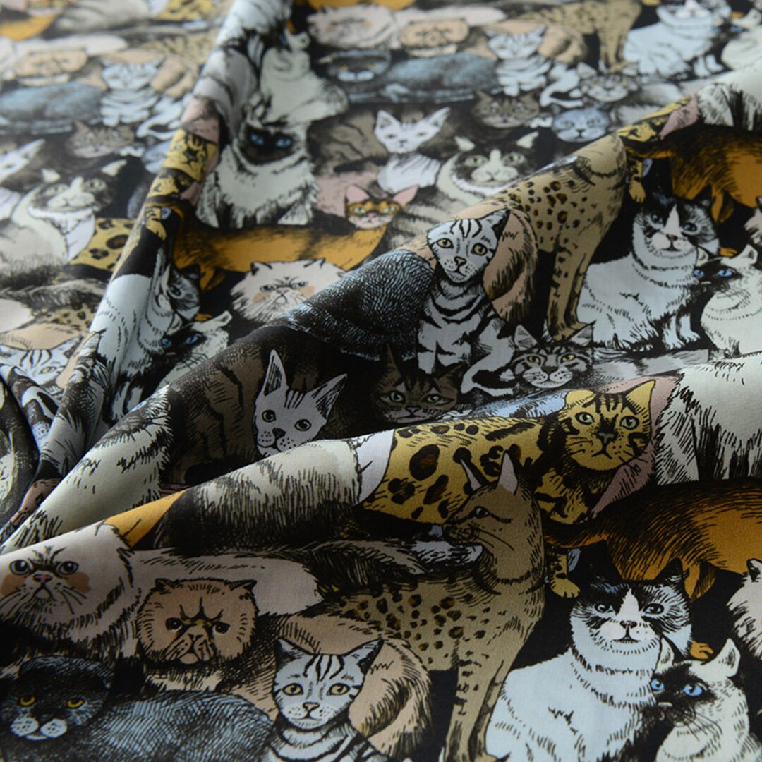 Cat Cotton Fabric Scrap,kawaii Fabric Scraps,cartoon Scrap Fabric ...