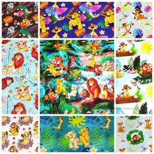 Lion King Fabric Lion Simba Mufasa Cotton Cartoon Fabric 100% Cotton Fabric Animation Fabric Selling By 0.5 yard