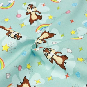 Chip i Dale Tkanina Disney Tkanina Cartoon Cut Animal Tkanina Anime Bawełniana Tkanina Na Pół Jardu