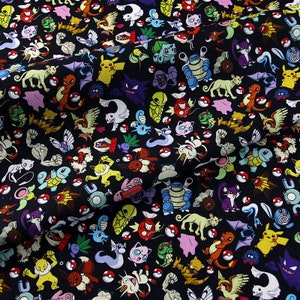 Süßer Japanischer Stoff, Pikachu Stoff, Korea Anime Stoff, 100% Baumwolle, Cartoon Stoff, Monster Stoff, Nähen durch den 1/2 Hof