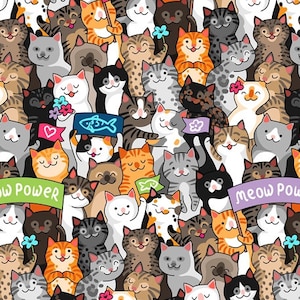 Cat Cotton Fabric Scrap,Kawaii Fabric Scraps,Cartoon Scrap Fabric, Fabric Scrap Bag,Scrap Fabric Bundle