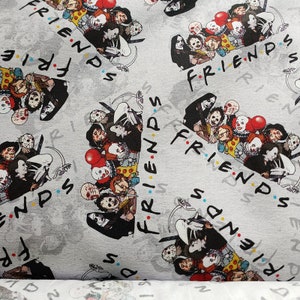 Tissu d'Halloween, tissu gothique, tissu Jason, tissu Freddy, tissu Chucky, tissu de bande dessinée, tissu de coton par le tissu de film de demi-cour
