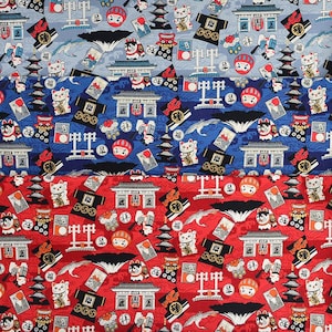 Japanese Fabric, Cotton Fabric, Bronzing Fabric, Printed Fabric, By the Half Yard
