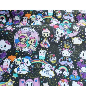 Tokidoki Donutella Cactus Moofia Unicorno Friends Small Scale 100% Polyester Woven Fabric Only NO Mask anmie fabric