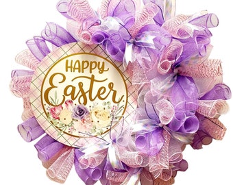 Corona de Pascua de 24x24 pulgadas para exhibir en el exterior o en el interior de su hogar.