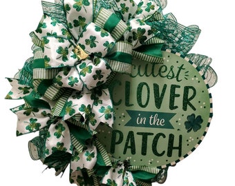 Corona de trébol: decoración para puerta de 50 cm para el Día de San Patricio