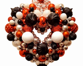 Adorno de San Valentín en forma de corazón: bolas decorativas rojas, negras y plateadas