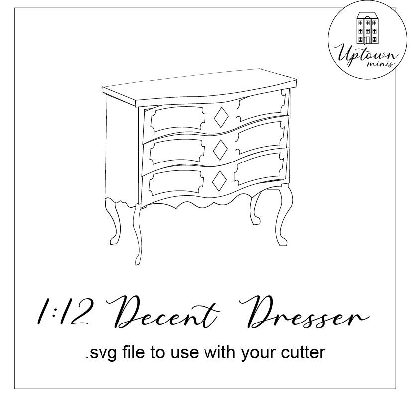 SVG for a Miniature Decent Dresser in 112 Scale Etsy
