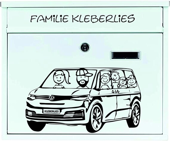 VW T5 , VW T7 , Bulli Letterbox Sticker, Bus, VW, Womo , Camping , Family  Stickers, Foil Stickers, Car Stickers, Stickers, Mailbox 