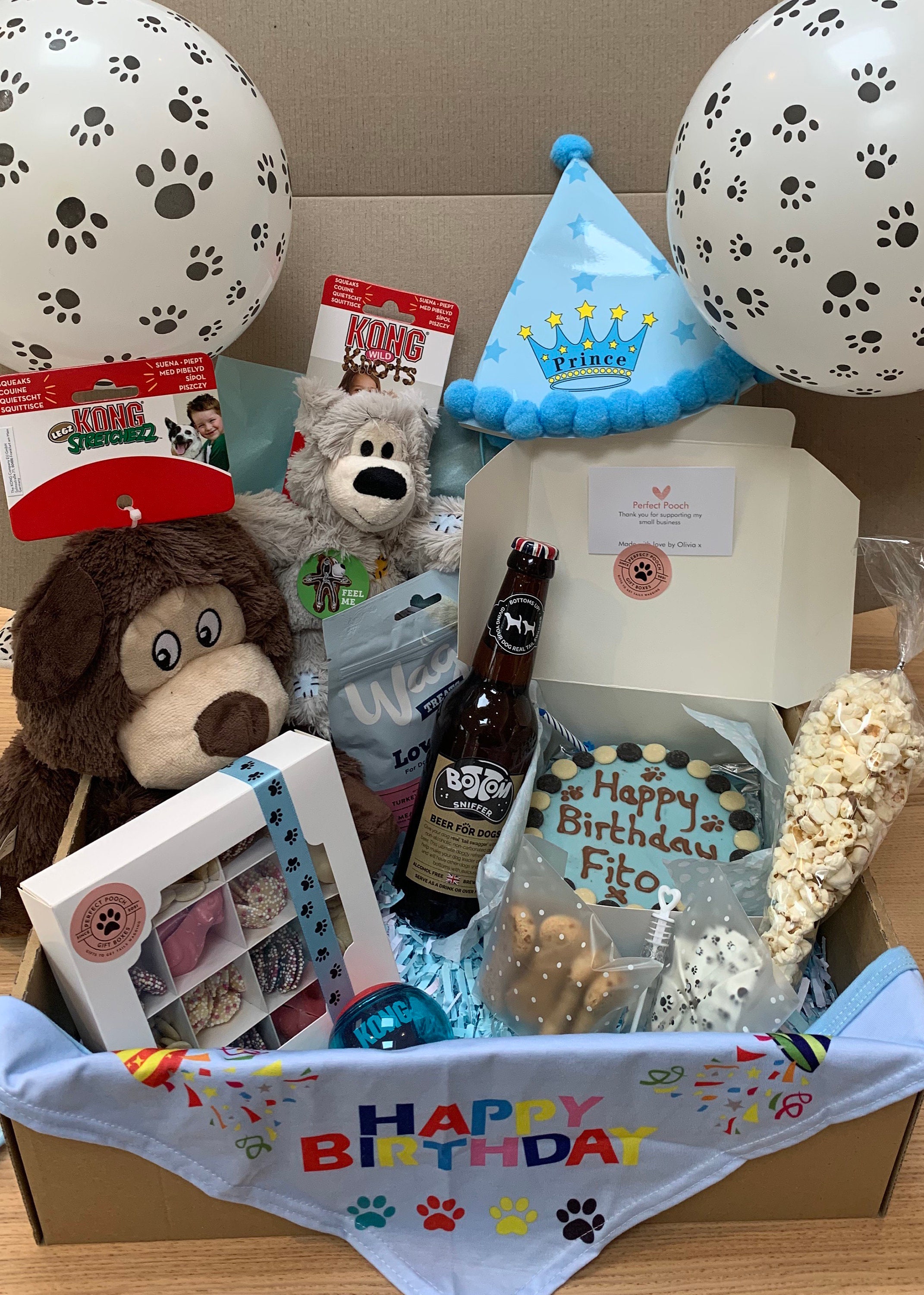 Personalised Deluxe Birthday Dog Box Boy Etsy