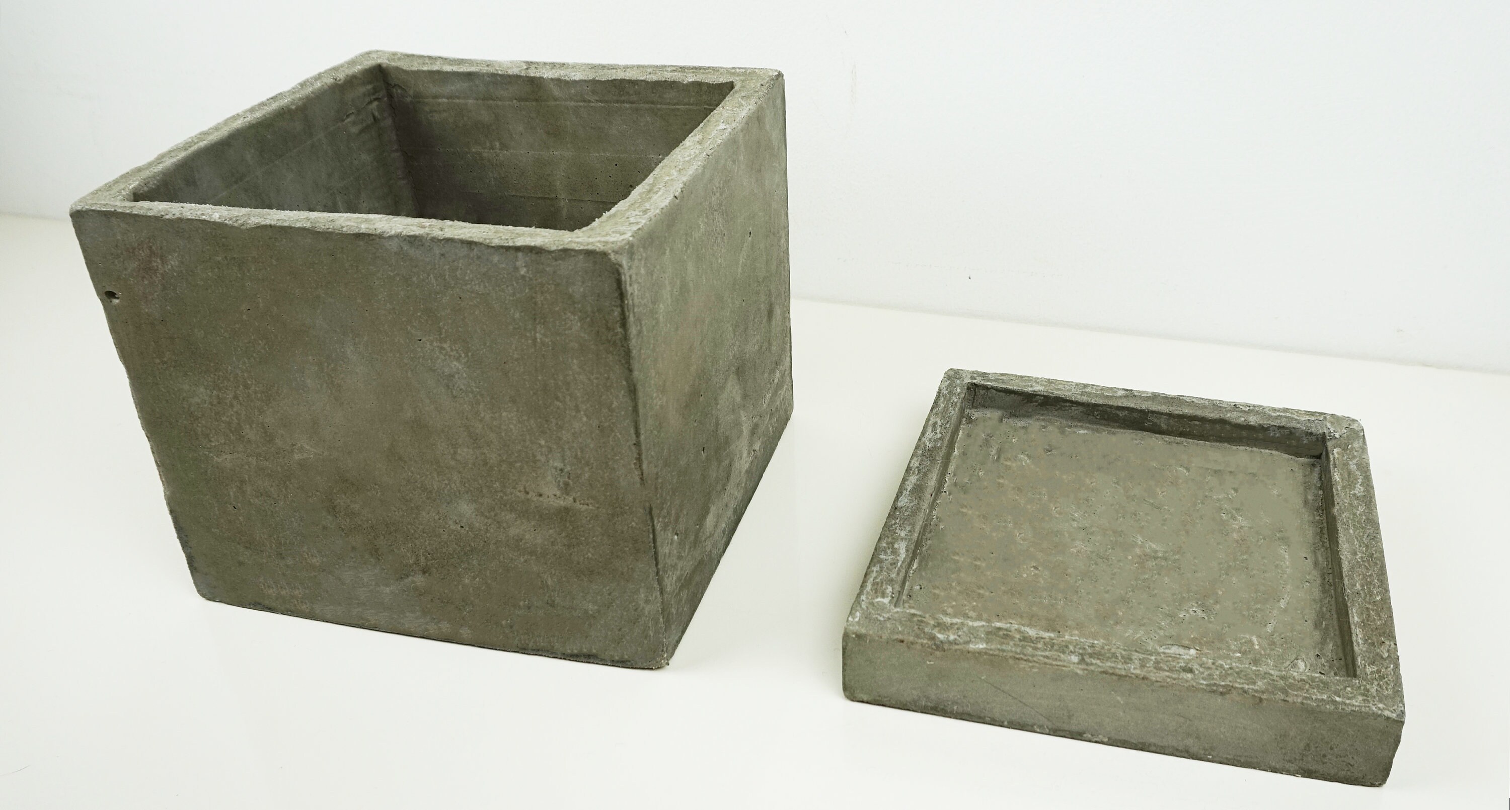 Large Cement Container With Lid Large Concrete Pot Flower Etsy UK