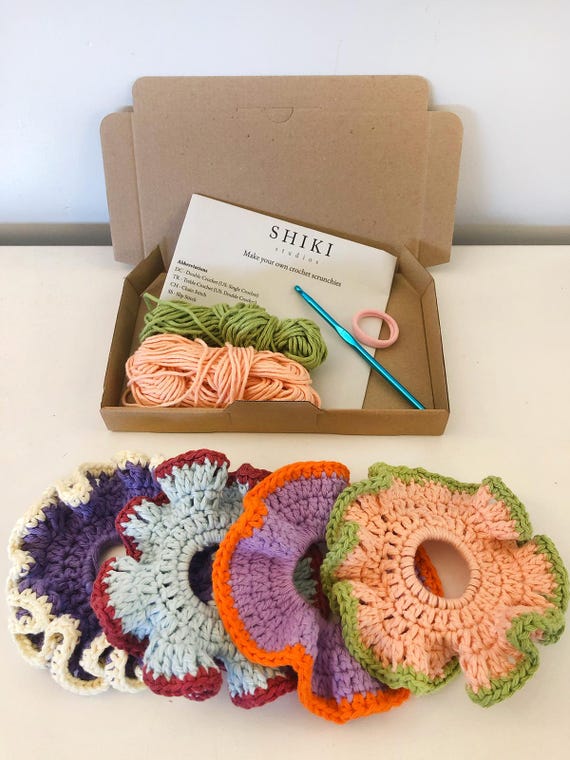 Crochet Your Own Scrunchie - Pick 2 Colours of Your Choice 