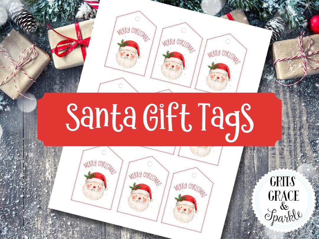 Santa Claus Gift Tags Printable Holiday Ephemera (PDF & PNG) Etsy — free download