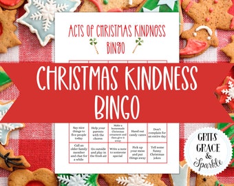 Acts of Christmas Kindness Bingo, Random Acts of Kindness, Christmas Kindness Bucket List, Holiday Kindness