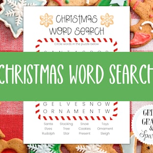 Christmas Word Search Game: Holiday Party Activity (PDF & JPG)