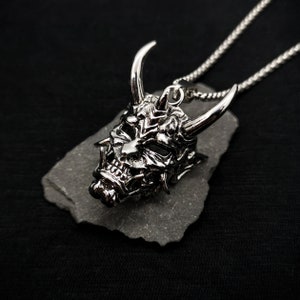 Oni Mask Demon Pendant Japanese Necklace