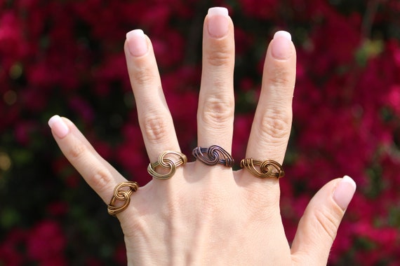 Unisex Model P Infinity Wire Wrapped Rings Etsy