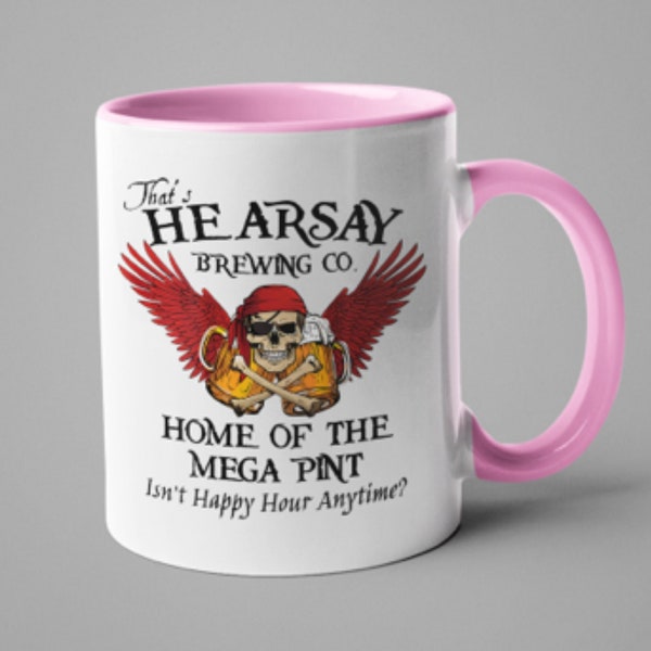 Hearsay Brewing Co, Coffee Mug 11 oz   , Johnny Depp Amber Heard Trial, Mega Pint mug