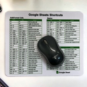 Google Sheets Shortcuts Mouse Pad: Office Desk Accessory  (For US shoppers only