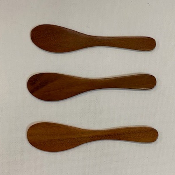 Set of 3 Handmade Rose Wood Jam & Butter Knife Spreader 4.5 inch Solid Timber High Quality Unique Gift
