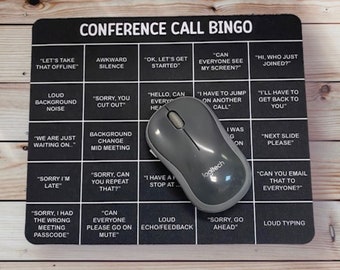 Conference Call Bingo Mouse Pad    / Desk Accessories, Desk accessories, Office Desk Accessories , ( FREE 1 Excel Sticker )  ( black )