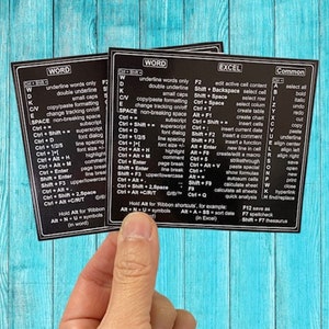 Word  (Excel for Pc  ) " 2 Piece" Sticker Set ,  Waterproof and Removable, laminated 3inch x 3.5inch , Glossy Waterproof Vinyl Sticker