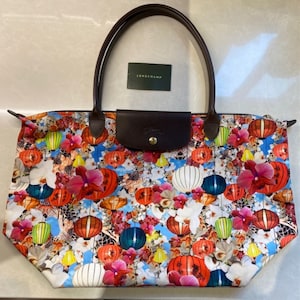 Longchamp Limited Edition Mary Katrantzou Womens Le Pliage Large Tote Bag Handbag Lantern Good Condition longchamp Authentic Etsy UK