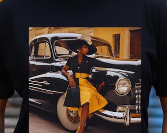 Vintage Black Girl T-Shirt Melanin Woman Tee Shirt African American Queen Apparel Retro Brown Skin Girl Gift Shirt Afro old school Vibes