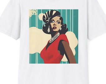 Retro Queen Shirt Vintage Black Glamour T- Shirt African American Apparel Afrocentric Tee  Melanin Woman Clothing Ethnic Woman Sweater