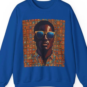 African American Man Sweatshirt Melanin Afrocentric Black Art Sweater Brown Skin Male Apparel Gift For Him Black American Graphic Sweatshirt