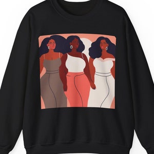 Melanin Curvy Girls Sweatshirt Black Plus Size Women Clothing Afrocentric Brown Skin Ladies Sweater African American Black Queens Apparel