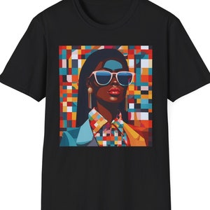 Black African Woman Apparel AfricanAmerican Queen T-Shirt Melanin Sophisticated Brown Skin Girl Casual Comfort Short Sleeve Tee Gift For Her