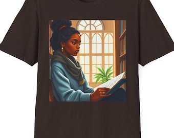 Black Girl Scholar T-Shirt Melanin Woman Book Lover Clothing African American Queen Apparel Afrocentric Reader Shirt Brown Skin Girl gift