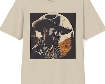 African American Cowboy T-Shirt Black King Horse Rider Tee Melanin Afro Black Art Comfort Apparel Black American Rodeo Graphic Shirt Gift
