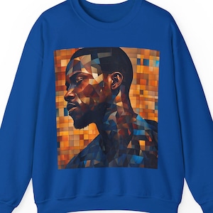 Black American King Graphic Sweatshirt Melanin Afrocentric Art Man Clothing Brown Skin Male Sweater African American Male Shirt Gift For Him