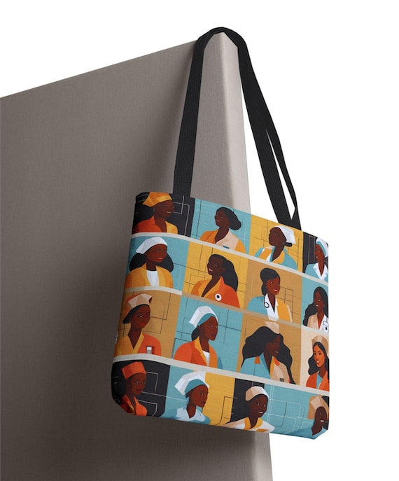 Black Nurses Tote Melanin Nurse Work Bag African American Nursing Student Tote Gift Tote For Future Nurse Brown Skin Healthcare Worker Bag
